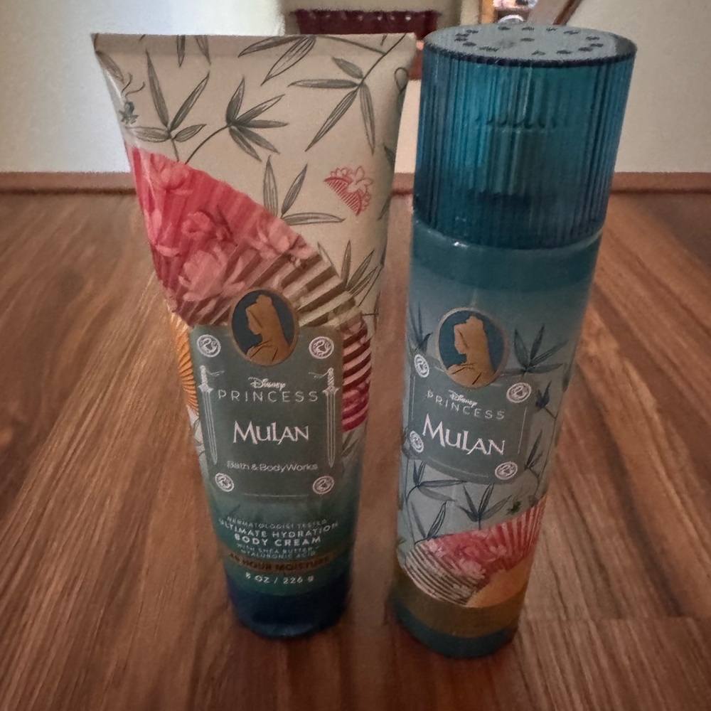 Disney Mulan Bath and Body Works spray and body cream NWT Princess Collection
